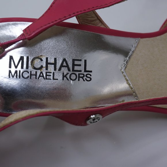Michael Kors pink strappy slingback sandal heels size 6 - Picture 2 of 4